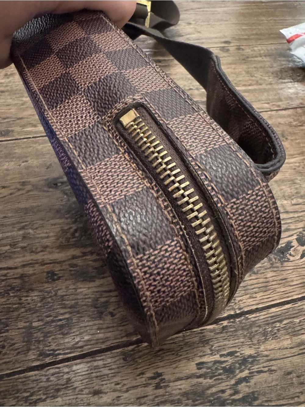 Authentic Louis Vuitton Geronimos Damier Ebene Belt Bag